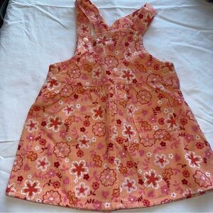 Y2K Covington Orange and Pink Floral Corduroy Dress Size 18 Month Vivid Colorful